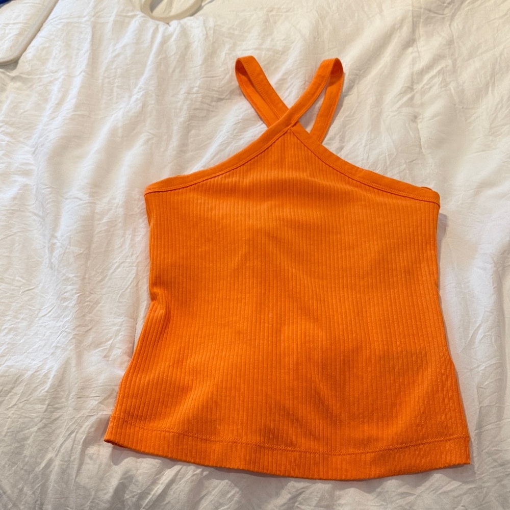 Old Navy Orange Ribbed Tank Top